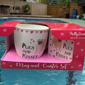 New Pug Coffee Mug & Coaster Set